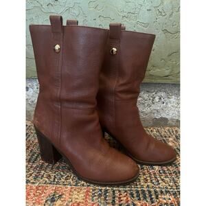 Nine West Harobourno Brown Leather Boots sz 9